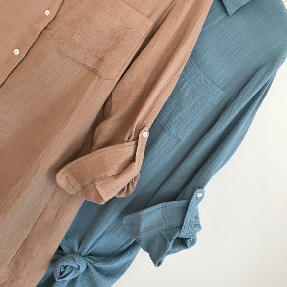 LAST • Beachy Blue Shirt Dress - Picture 7 of 8